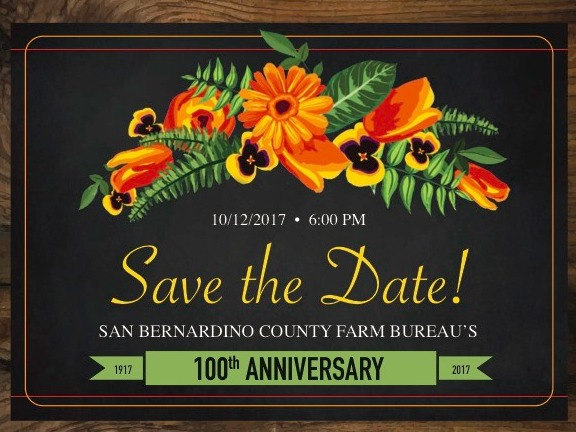 San Bernardino County Farm Bureau's 100th Anniversary - Annual Meeting & Awards Dinner